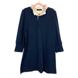 Pomander Place Navy with Cream Ruffle Collar Dress- Size XXL (see notes)