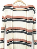BP Pink & Grey Ribbed Duster Cardigan- Size S