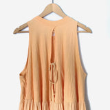 Free People Orange Tiered Ruffle Tank Dress- Size XS