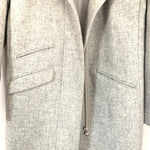 J Crew Stadium Cloth Nello Gori Light Grey Wool Coat- Size 2