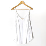 Cloth & Stone White Frayed Edge Camisole- Size XL