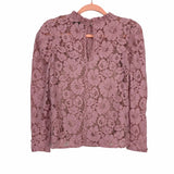 Vici Mauve Floral Lace Overlay Top- Size S