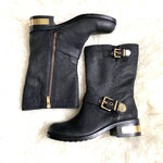 Vince Camuto Black Gold Buckle Boots- Size 7