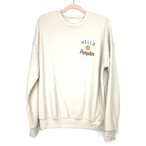 Pink Desert Cream Hello Pumpkin Sweatshirt- Size L