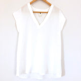 Flawless V-Neck White Sheer Top- Size S