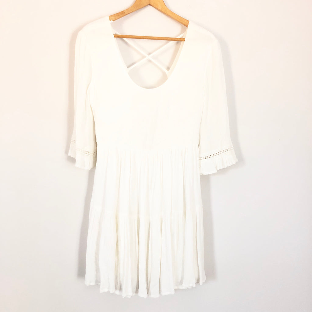 altar d state white dress Altar'd State White Dress with Open Criss Cross Back- Size S – The Saved  Collection