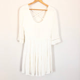 Altar'd State White Dress with Open Criss Cross Back- Size S