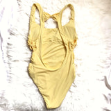 Isabella Rose Yellow One Piece with Side Bow Cut Out Detail- Size S