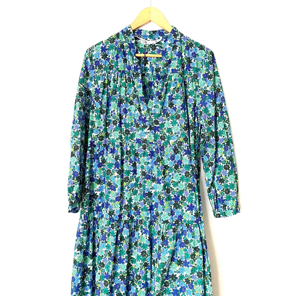 Zara Tiered Floral 3/4 Sleeve Dress- Size L The Saved Collection Zara Tiered Floral 3/4 Sleeve Dress- Size L The Saved Collection