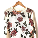 En Creme Ivory Floral Knit Sweater NWT- Size S