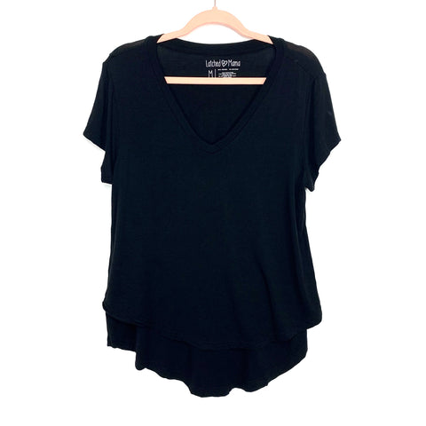 Latched Mama Black Nursing Top- Size M