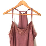 Amaryllis Pink Racerback Lace Trim Cami- Size L