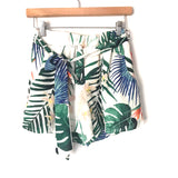 Vici Palm Print Tie Front Shorts- Size S