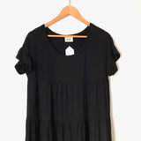 Bibi Black Tiered Jersey Knit Dress NWT-Size S