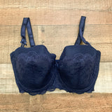 Figleaves Navy Juliette Lace Balcony Bra NWT- Size 34G