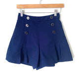 Betsy Johnson Navy Pleated Shorts- Size 2