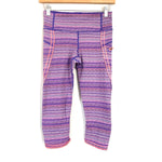 Lululemon Purple & Pink Heathered Crop Legging with Zipper Pocket- (Inseam 17”)