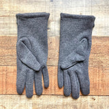 No Brand Gray Button Detail with Thumb/Index Finger Touch Screen Pad Fleece Lined Gloves