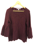 Lauren Conrad Wine Bell Sleeve Sweater- Size S