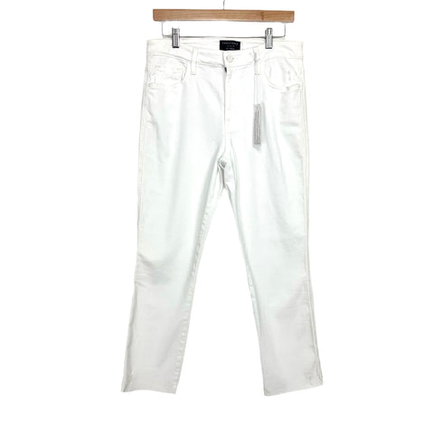Sanctuary Modern Straight Crop White Raw Hem Jeans NWT- Size 30 (Inseam 25”)