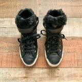 Converse Black Faux Fur Lined Chuck Taylor High Top Sneakers- Size ~7.5 (see notes)