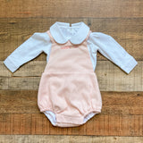 Dondolo White Collared Onesie Overall Set NWT- Size 6M