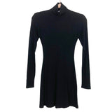 Reformation Black Ribbed Mock Neck Dress- Size XS