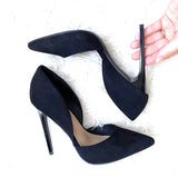 JustFab Black Close Toe Open Side Point Heels- Size 7