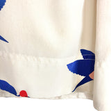 Marc By Marc Jacobs Cream Bird Print Silk Top- Size L (see notes)