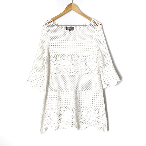 4SI3NNAI White Crochet Cover Up- Size S