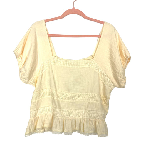 Amaryllis x Ashlee Nichols Cream Smocked Back Top NWT- Size 1X