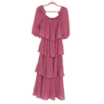 Vici Pink Pleated Ruffle Tiered Dress- Size XL (sold out online)