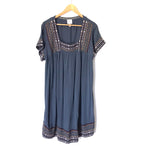 Knox Rose Blue Embroidered Square Neck Dress- Size XXL