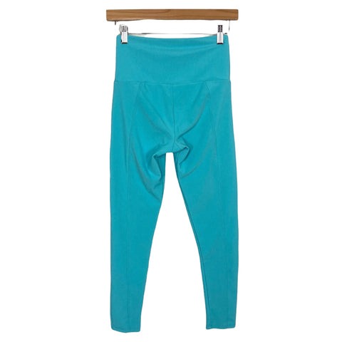 Onzie Turquoise Ribbed Leggings- Size S/M (Inseam 22.5”)