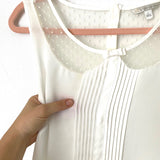 Lauren Conrad White Sheer Detail Blouse- Size L (see notes)