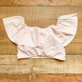 Albion Striped Off the Shoulder Ruffle Bikini Top- Size S (we have matching bottoms, see notes