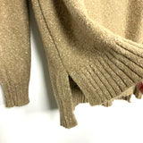 Lelis Tan Turtleneck Side Slit Sweater- Size L