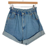 Signature 8 Paperbag Waist Denim Shorts- Size M