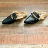 Kellparker Black Faux Fur Mules- Size 7.5 (LIKE NEW)