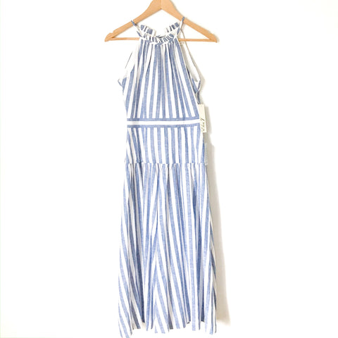Eliza J Blue Striped Halter Tie Dress NWT- Size 0