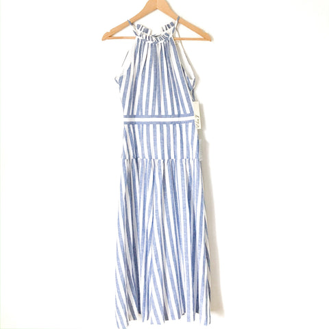 Eliza J Blue Striped Halter Tie Dress NWT- Size 0 – The Saved Collection