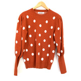 DO+BE Rust Polka Dot Bubble Sleeve Sweater- Size S