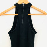 Carbon38 Black High Neck Ribbed Bodycon Dress- Size S
