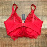 Figleaves Red Ava Exposed Wire Underwired Plunge Bra NWT- Size 34I