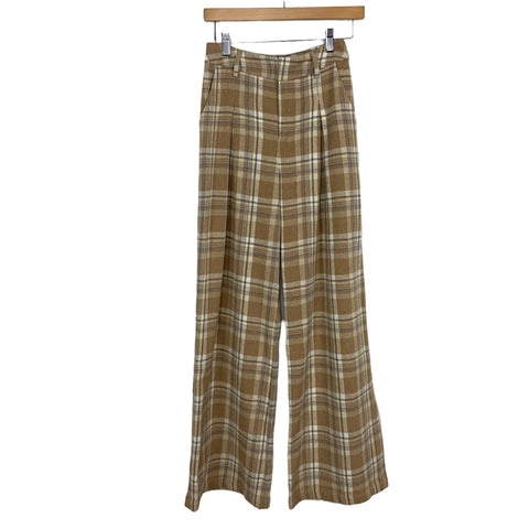 AURA Plaid Wide Leg Pants- Size XS (Inseam 29.5")