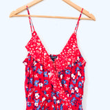 Express Red Floral Faux Wrap Dress- Size M