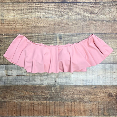Envya Peach Pink Ruffle Off the Shoulder Bikini Top- Size S (we have matching bottoms)