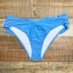 Pink Lily Blue Ruffle Bikini Bottoms- Size L (sold out online, we have matching top)