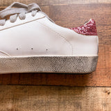 Goodnight Macaroon Dupe Golden Goose Deluxe Brand Superstar White with Pink Glitter Star and Heel Tab Sneakers- Size 37/US 7 (BRAND NEW)