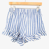 No Brand (H&M) Blue And White Linen Ruffle Shorts- Size M (We Have Matching Top)